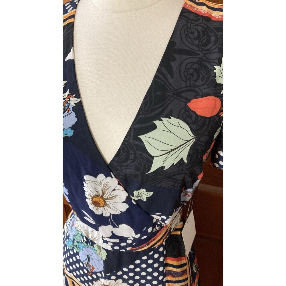 Lulus‎ Women’s Navy Floral Print Maxi Dress Sz S New Short Sleeve Garden Party ￼ - Picture 5 of 14